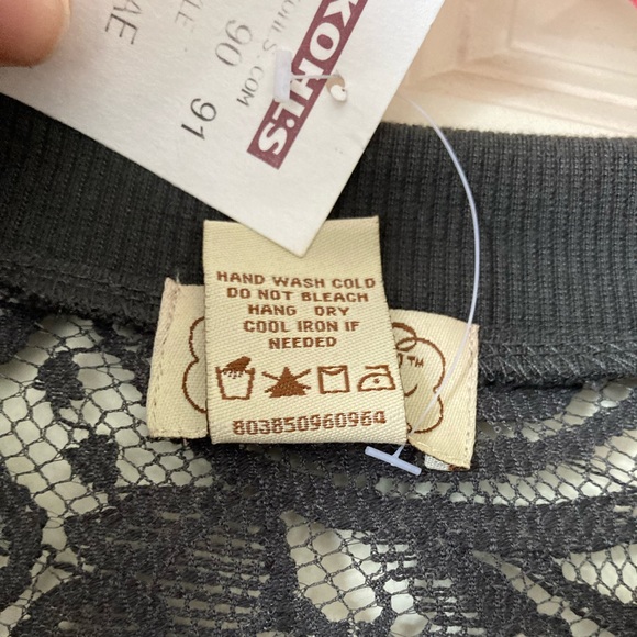 Gray Lace Zip Up Eyelash Couture Shirt XL - Picture 4 of 5